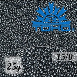 Toho Rokajl 15/0 Metallic Hematite, 25g (č.81)