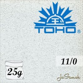 Toho Rokajl 11/0 Transparent frosted crystal 25g (č.1F)