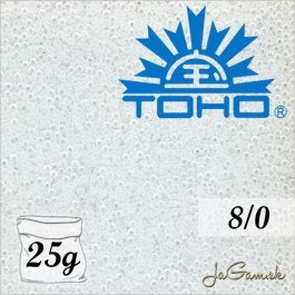 Toho Rokajl 8/0 Transparent frosted crystal 25g (č.1F)