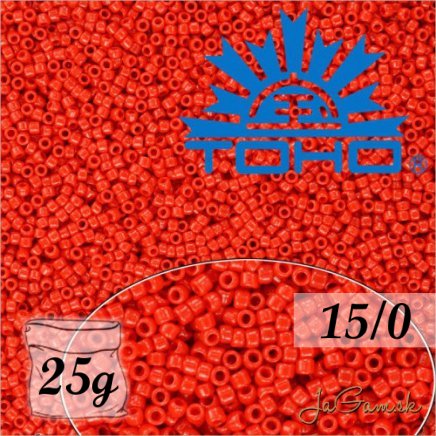 Toho Rokajl 15/0 Opaque Cherry 25g (č.45A)