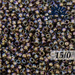 Toho Rokajl 15/0 - Gold-Lined Rainbow Black Diamond č.999 25g