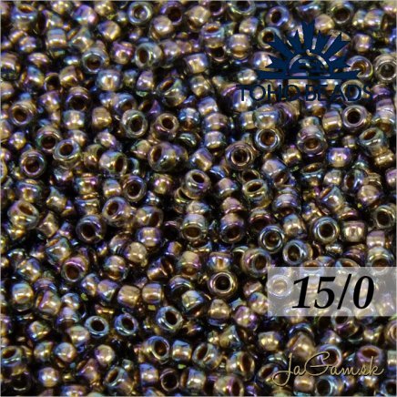 Toho Rokajl 15/0 - Gold-Lined Rainbow Black Diamond č.999 5g