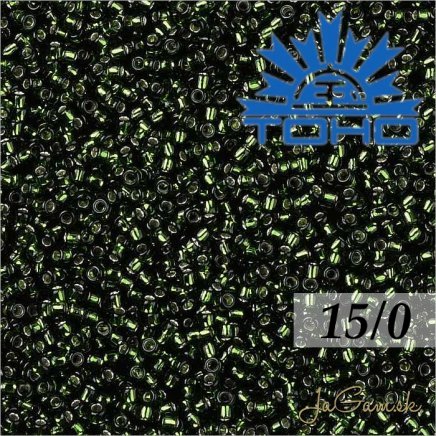 Toho Rokajl 15/0 - Silver Lined Olivine č.37 5g