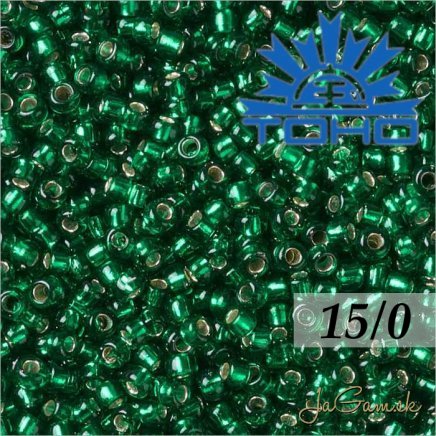 Toho Rokajl 15/0 - Silver Lined Green Emerald č.36 5g