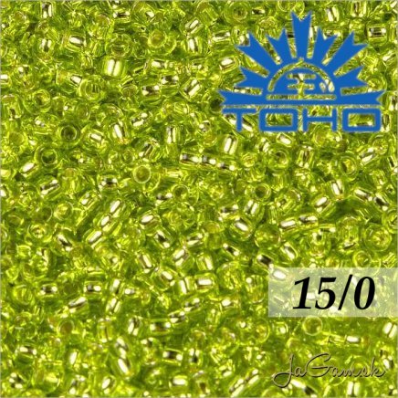 Toho Rokajl 15/0 - Silver Lined Lime Green č.24 5g