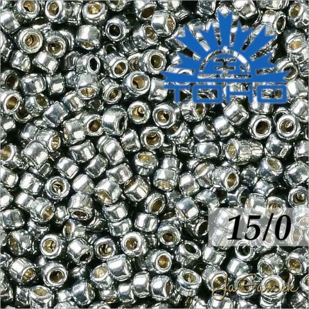 Toho Rokajl 15/0 - PermaFinish Silver Grey Metallic č.PF565 5g