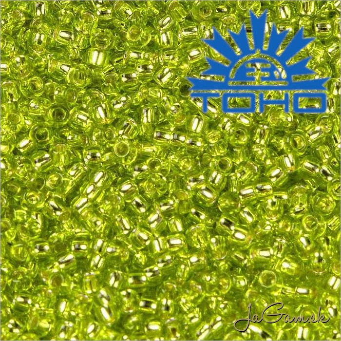 Toho Rokajl 15/0 - Silver Lined Lime Green č.24 5g