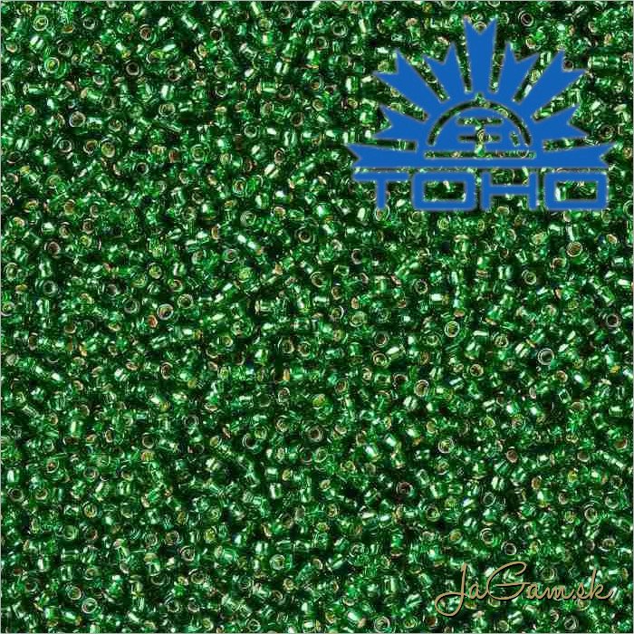Toho Rokajl 15/0 - Silver Lined Grass Green č.27B 5g
