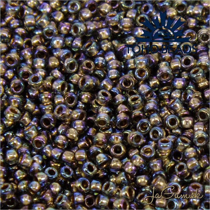 Toho Rokajl 15/0 - Gold-Lined Rainbow Black Diamond č.999 5g