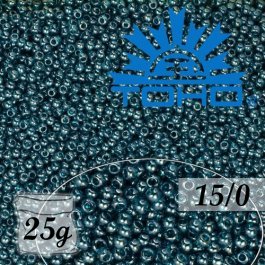Toho Rokajl 15/0 Transparent-Lustered Teal, 25g (č.108BD)