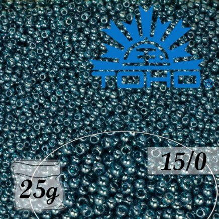 Toho Rokajl 15/0 Transparent-Lustered Teal, 25g (č.108BD)