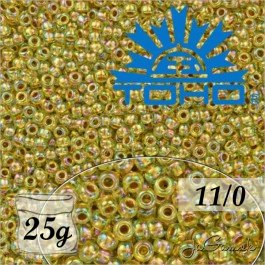 Toho Rokajl 11/0 - Gold-Lined Rainbow Lt Jonquil č.998 25g