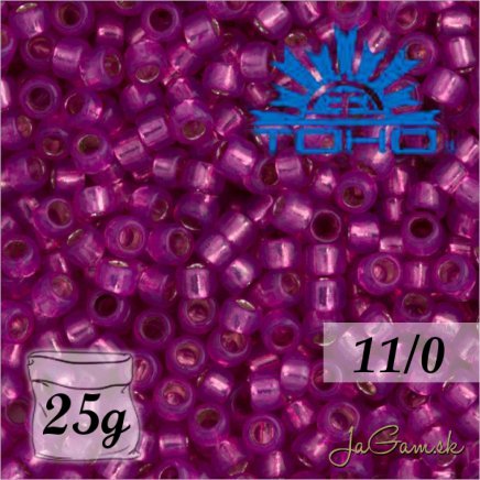 Toho Rokajl 11/0 - Silver-Lined Milky Hot Pink č.2107 25g