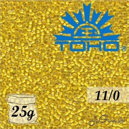 Toho Rokajl 11/0 - Inside-Color Crystal/Yellow Lined č.192 25g