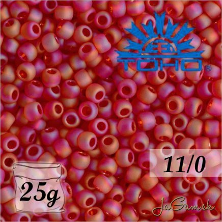 Toho Rokajl 11/0 - Transparent-Rainbow-Frosted Siam Ruby č.165BF 25g