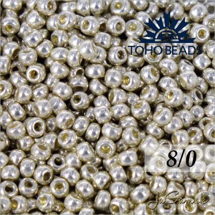 Toho Rokajl 8/0  PermaFinish - Galvanized Aluminum PF558 10g