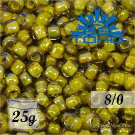 Toho Rokajl 8/0 Inside-Color Luster Black Diamond/Opaque Yellow-Lined č.246 25g