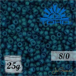 Toho Rokajl 8/0 Transparent-Frosted Teal   č.7BDF 25g