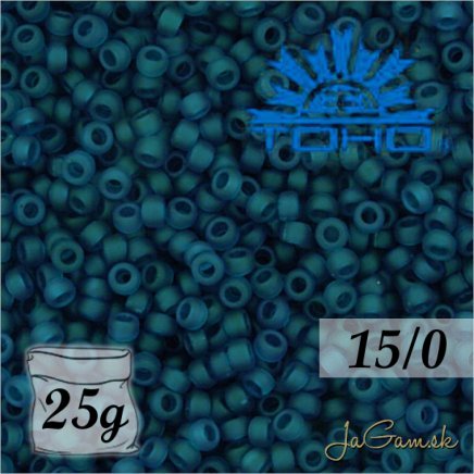 Toho Rokajl 15/0 Transparent-Frosted Teal   č.7BDF 25g