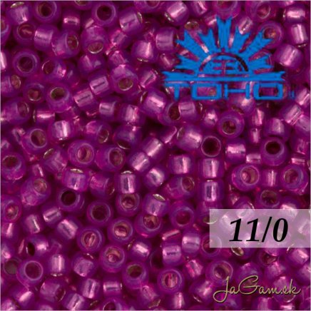 Toho Rokajl 11/0 - Silver-Lined Milky Hot Pink č.2107 8g