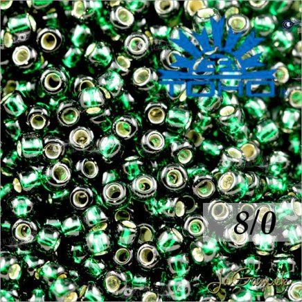 Toho Rokajl 8/0 Silver-Lined Green Emerald č.36 10g