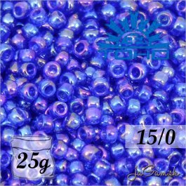 Toho Rokajl 15/0 - Transparent-Rainbow Cobalt (č.87) 25g