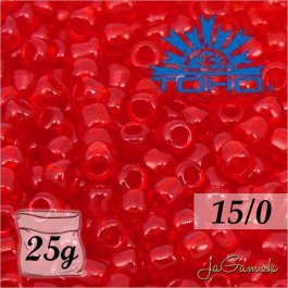 Toho Rokajl 15/0 -Transparent Ruby (č.5C) 25g