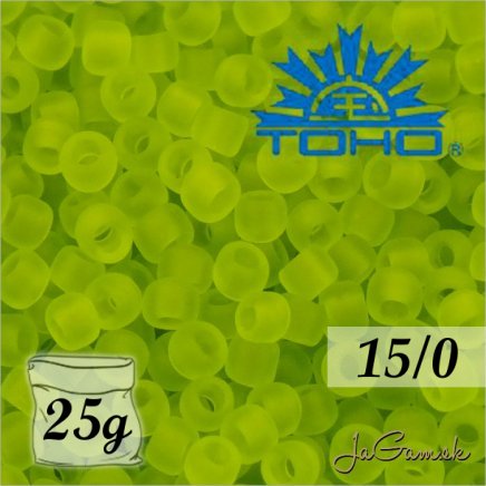 Toho Rokajl 15/0 -Transparent-Frosted Lime Green (č.4F) 25g