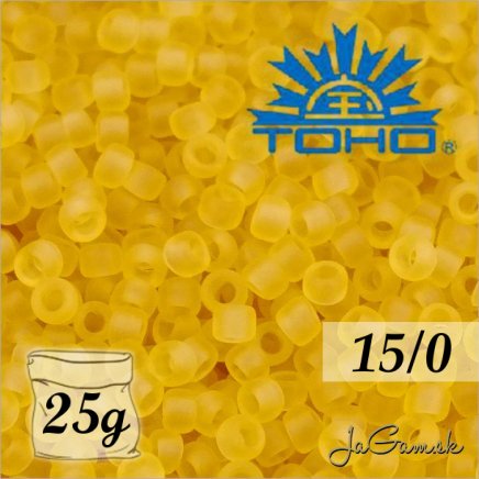 Toho Rokajl 15/0 -Transparent-Frosted Lt Topaz (č.2F) 25g