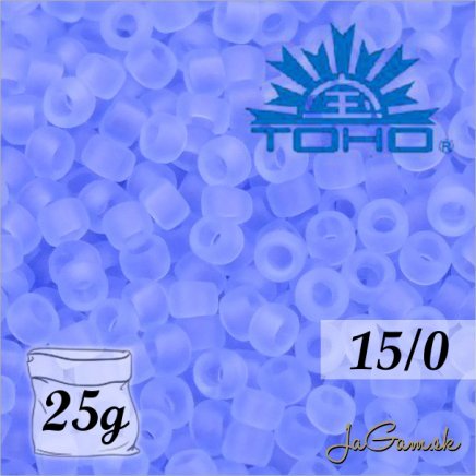 Toho Rokajl 15/0 -Transparent-Frosted Lt Sapphire (č.13F) 25g