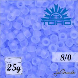 Toho Rokajl 8/0 -Transparent-Frosted Lt Sapphire (č.13F) 25g