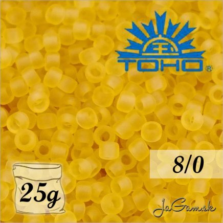 Toho Rokajl 8/0 -Transparent-Frosted Lt Topaz (č.2F) 25g