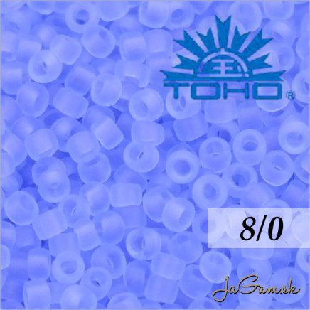 Toho Rokajl 8/0 -Transparent-Frosted Lt Sapphire (č.13F) 10g