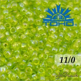 Toho Rokajl 11/0 -Transparent-Rainbow Lime Green (č.164) 8g