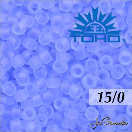 Toho Rokajl 15/0 -Transparent-Frosted Lt Sapphire (č.13F) 5g