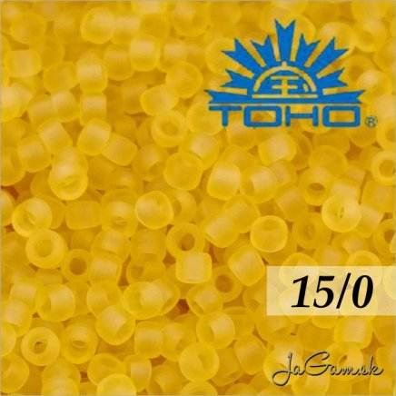 Toho Rokajl 15/0 -Transparent-Frosted Lt Topaz (č.2F) 5g