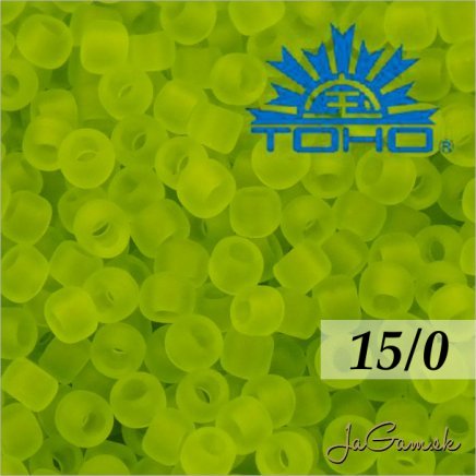 Toho Rokajl 15/0 -Transparent-Frosted Lime Green (č.4F) 5g