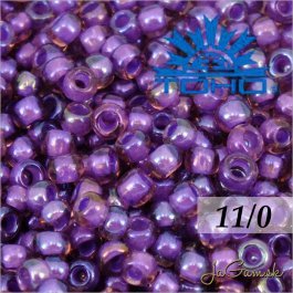 Toho Rokajl 11/0 - Inside-Color Rainbow Rosaline/Opaque Purple-Lined (č.928) 8g