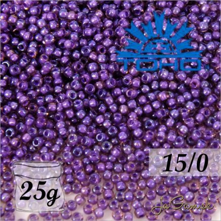 Toho Rokajl 15/0 - Inside-Color Rainbow Rosaline/Opaque Purple-Lined (č.928) 25g