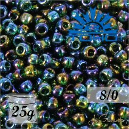 Toho Rokajl 8/0 Transparent-Rainbow Green Emerald č.179 25g