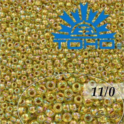 Toho Rokajl 11/0 - Gold-Lined Rainbow Lt Jonquil č.998 8g
