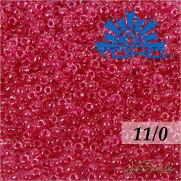 Toho Rokajl 11/0 Inside-Color Crystal/Fuchsia-Lined č.350 25g