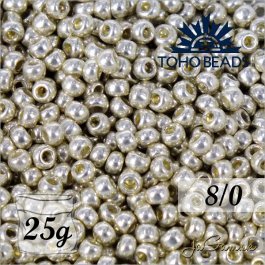 Toho Rokajl 8/0  PermaFinish - Galvanized Aluminum PF558 25g