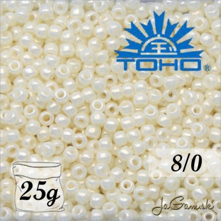 Toho Rokajl 8/0 Opaque-Lustered Navajo White č.122 25g