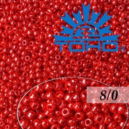 Toho Rokajl 8/0 Opaque-Lustered Cherry č.125 10g