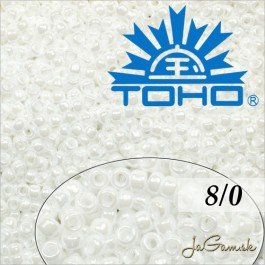 Toho Rokajl 8/0  Opaque-Lustered White č.121 10g