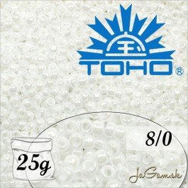 Toho Rokajl 8/0  Opaque-Lustered White č.121 25g