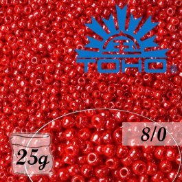 Toho Rokajl 8/0 Opaque-Lustered Cherry č.125 25g