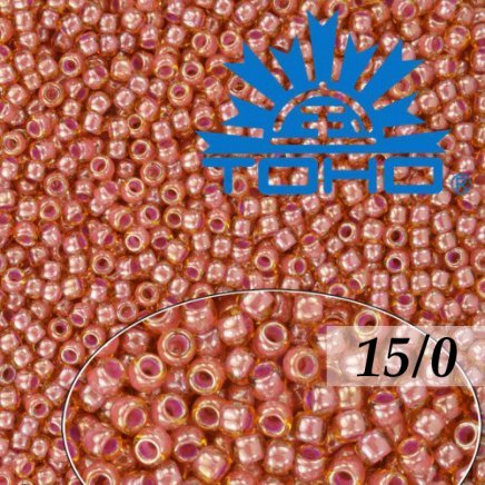 Toho Rokajl 15/0 Inside-Color Lt.Topaz/Pink Lined č.960 5g
