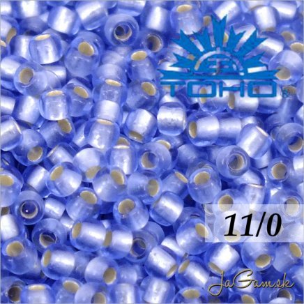 Toho Rokajl 11/0 - Silver-Lined Frosted Lt Sapphire č.33F 8g